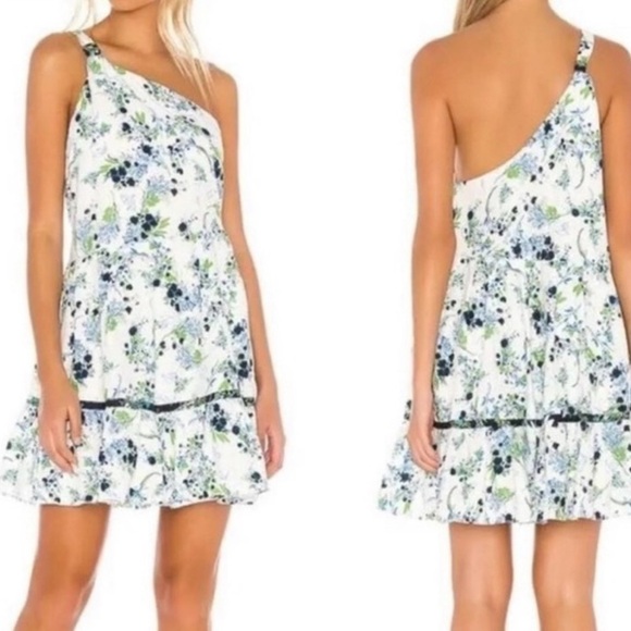Free People All Mine One Shoulder Floral Mini Dress MSRP $108 - Picture 4 of 9